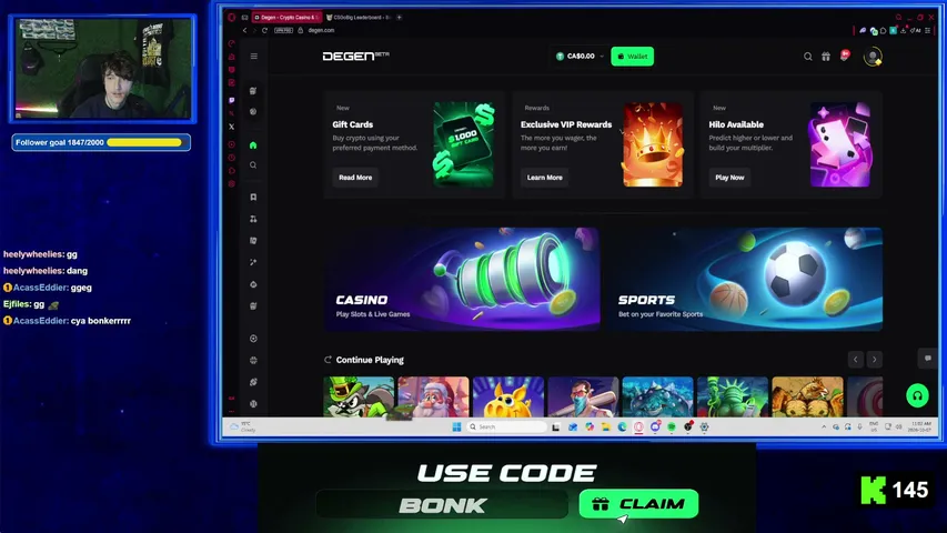 bonkisswag playing Slots & Casino - Live Casino Stream